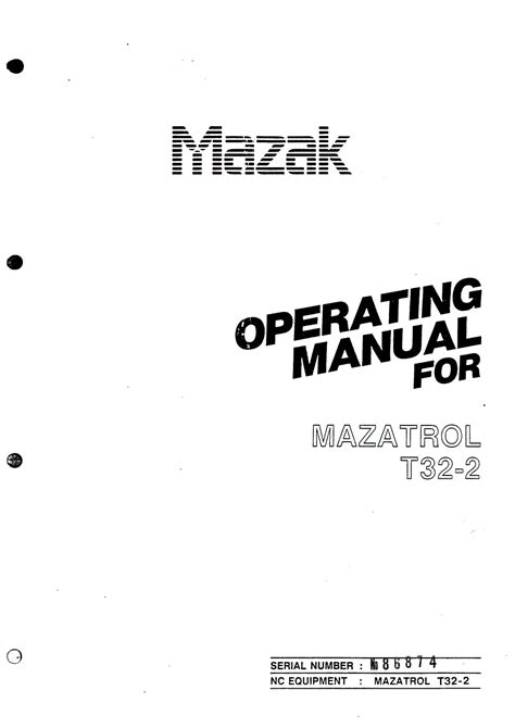 Mazatrol T32 Manual